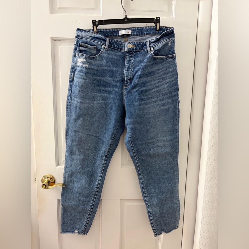 LOFT Curvy High Waist Skinny Ankle Classic Blue Women's Jeans